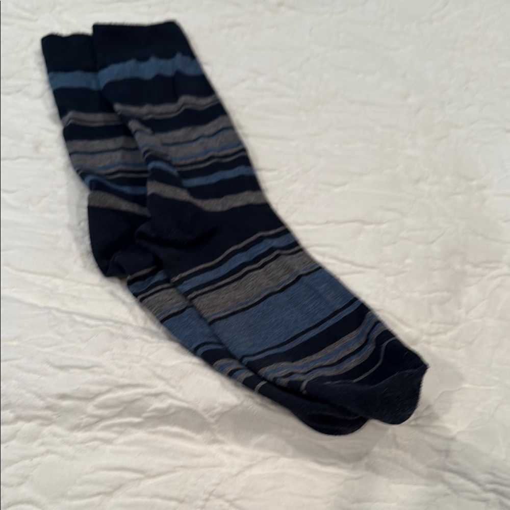 Banana Republic Blue and Gray Business Striped Socks